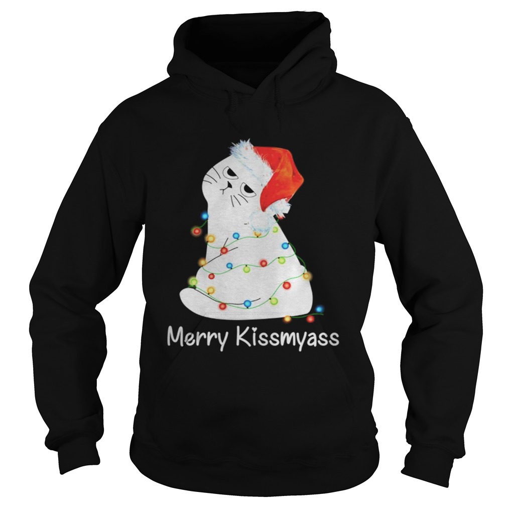1572663273Cat Merry Kissmyass Christmas Light Hoodie