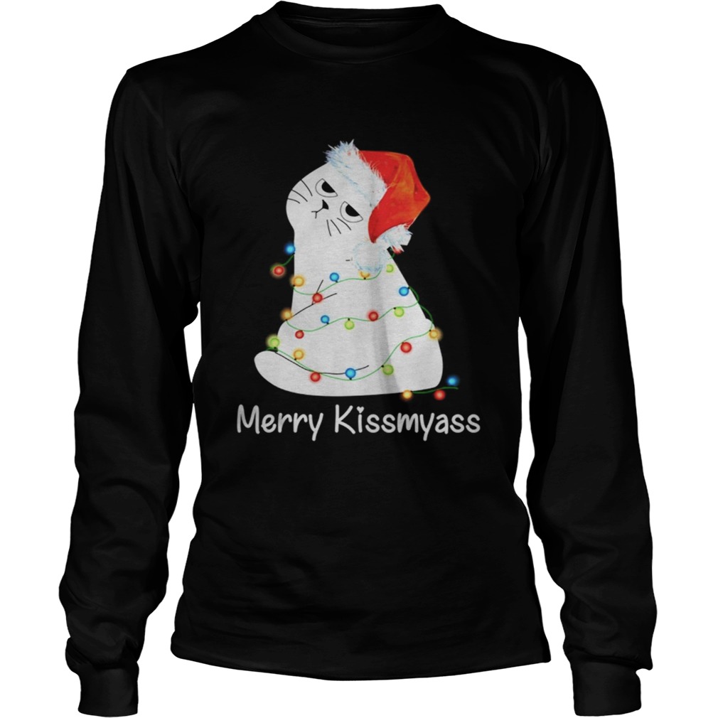 1572663273Cat Merry Kissmyass Christmas Light LongSleeve