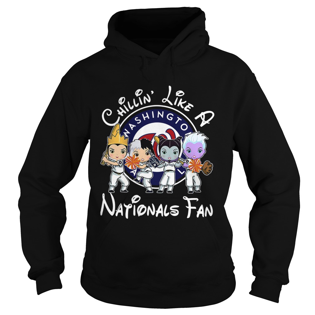 1572664095Cruella De Vil Evil Queen Ursula Maleficent Chillinâ€™ like a Washington Nationals fan Hoodie