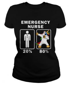 1572664167Emergency Nurse Unicorn Dabbing 20% 80%  Classic Ladies