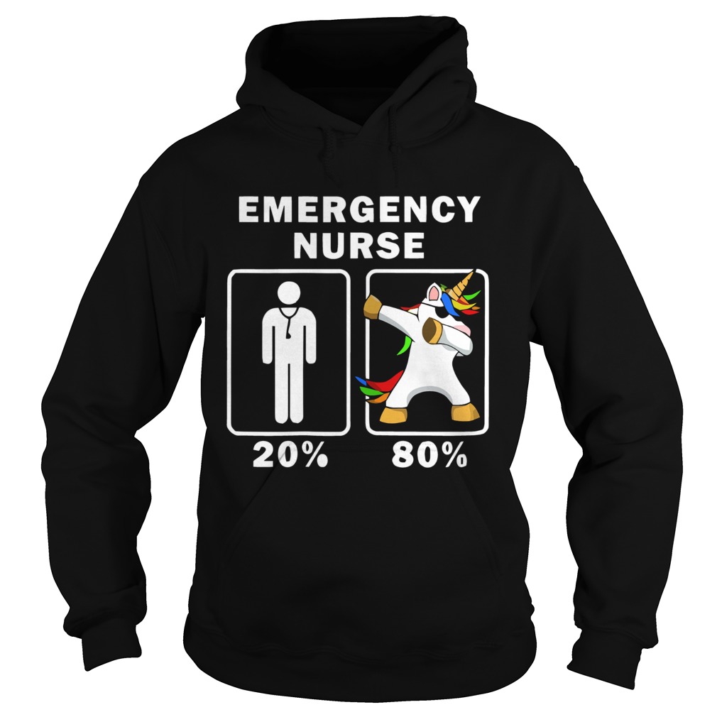 1572664167Emergency Nurse Unicorn Dabbing 20% 80% Hoodie
