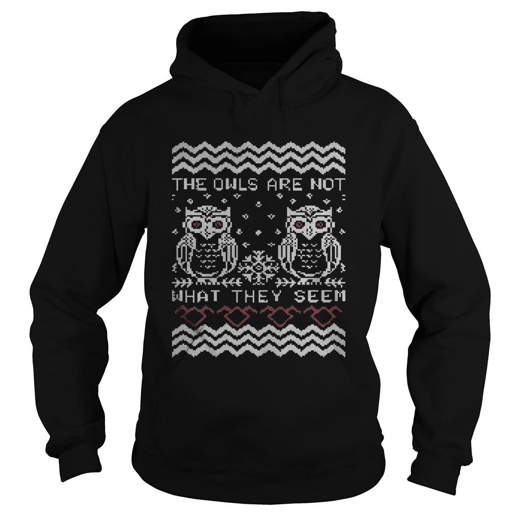 1572834338The owls are not what they seem Christmas ugly Hoodie