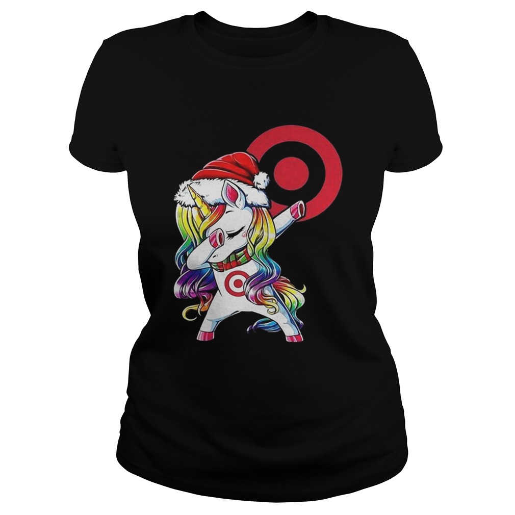 1572838598Target corporation dabbing Unicorn christmas Classic Ladies
