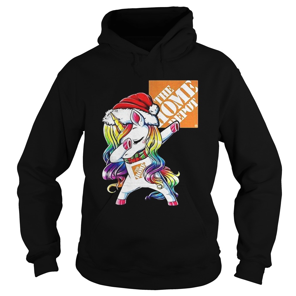 1572838675The home depot christmas dabbing unicorn Hoodie