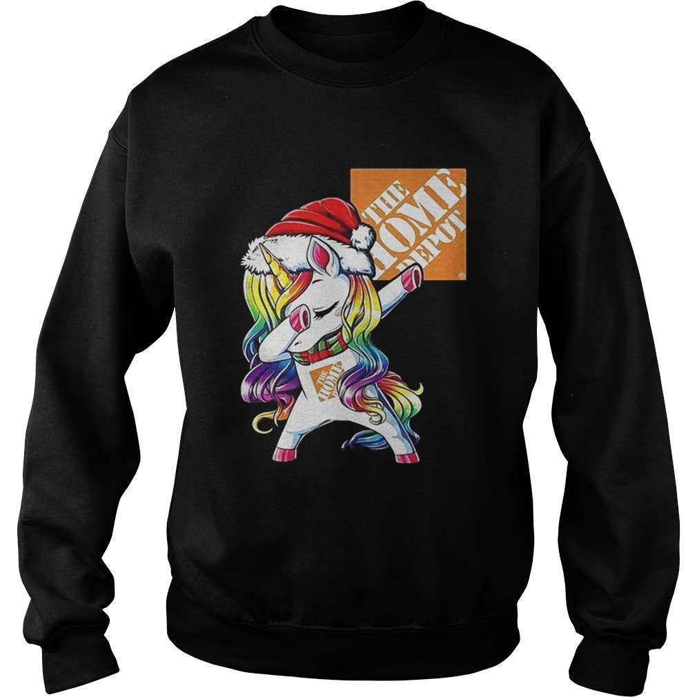 1572838675The home depot christmas dabbing unicorn Sweatshirt