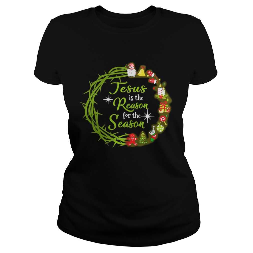 1572842127Jesus Is The Reason For The Season Christmas wreath Classic Ladies