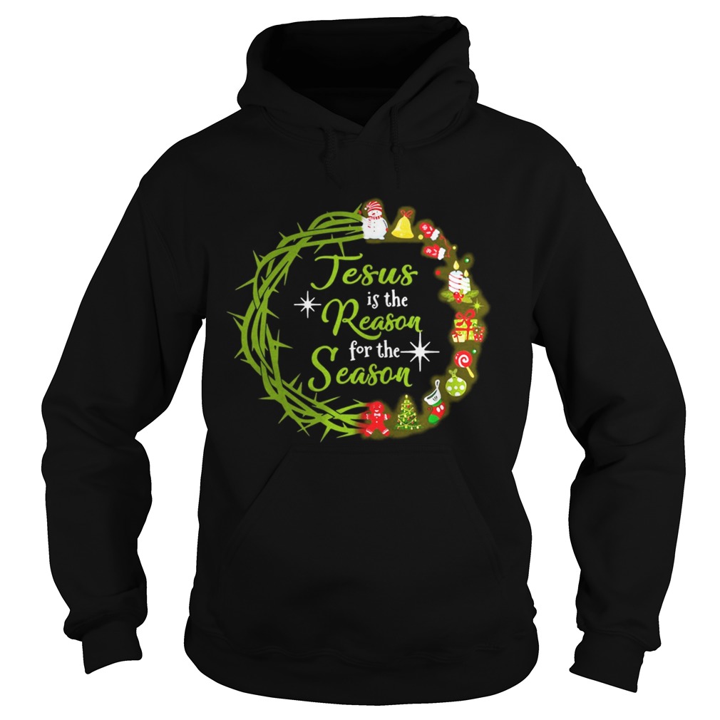 1572842127Jesus Is The Reason For The Season Christmas wreath Hoodie