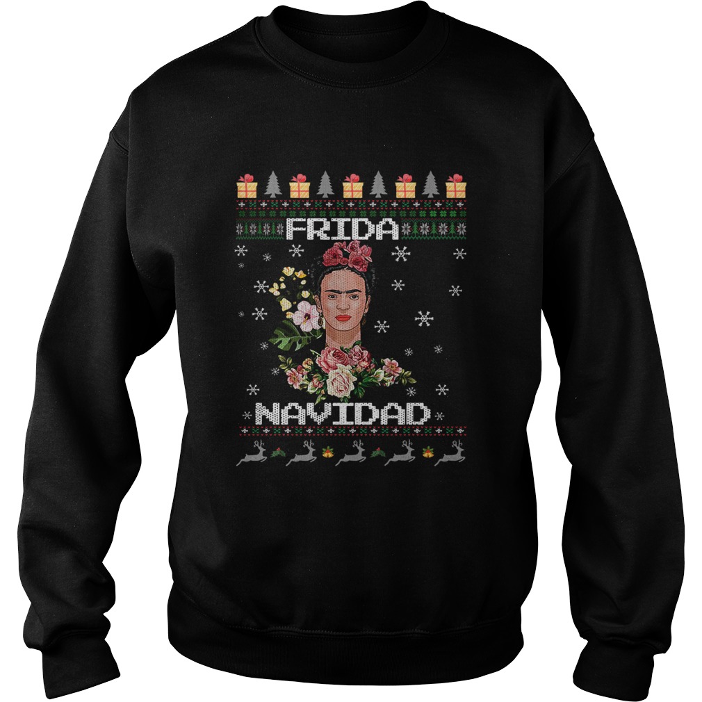 1572842430Navidad Knitting Pattern Fullprint Merry Christmas Flower Sweatshirt