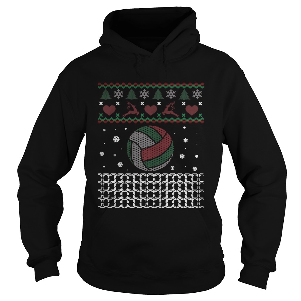 1572843081Volleyball Christmas Reindeer Brocade motifs Hoodie
