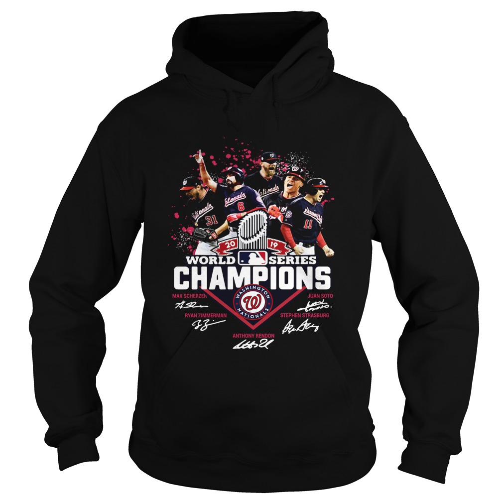 1572843605Washington Nationals Logo 2019 World Series Champions Signatures Hoodie