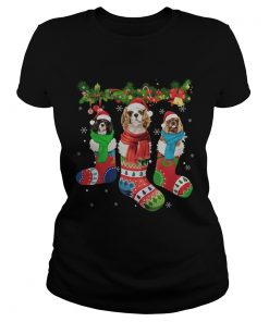 1572844001Cavalier King Charles Spaniel in stocking Merry Christmas  Classic Ladies
