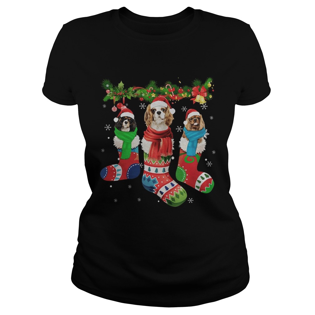1572844001Cavalier King Charles Spaniel in stocking Merry Christmas Classic Ladies