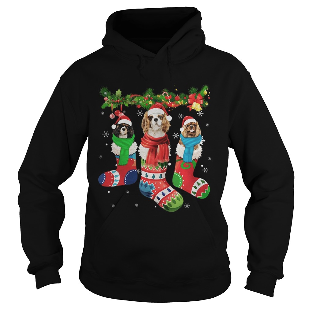 1572844001Cavalier King Charles Spaniel in stocking Merry Christmas Hoodie