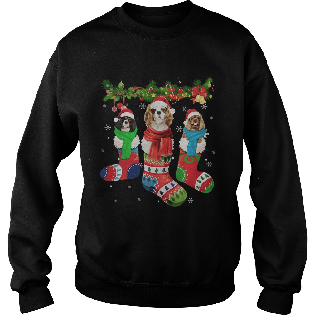 1572844001Cavalier King Charles Spaniel in stocking Merry Christmas Sweatshirt