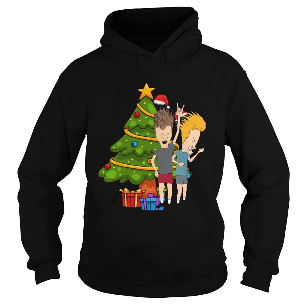 1572854196Beavis And Butthead Around The Christmas Tree Hoodie