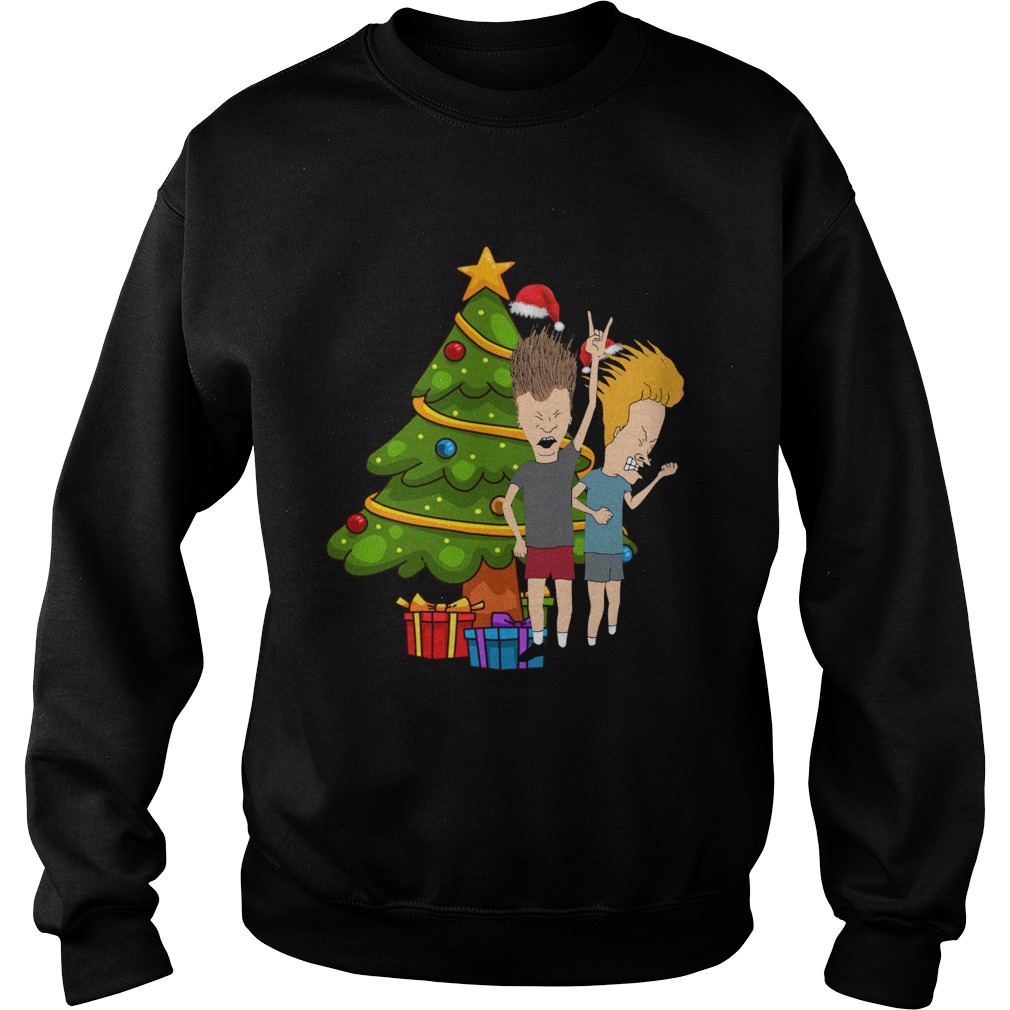 1572854196Beavis And Butthead Around The Christmas Tree Sweatshirt