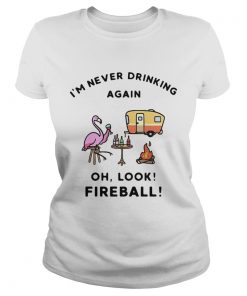 1572856312Flamingos Iâ€™m Never Drinking Again Oh Look Fireball  Classic Ladies