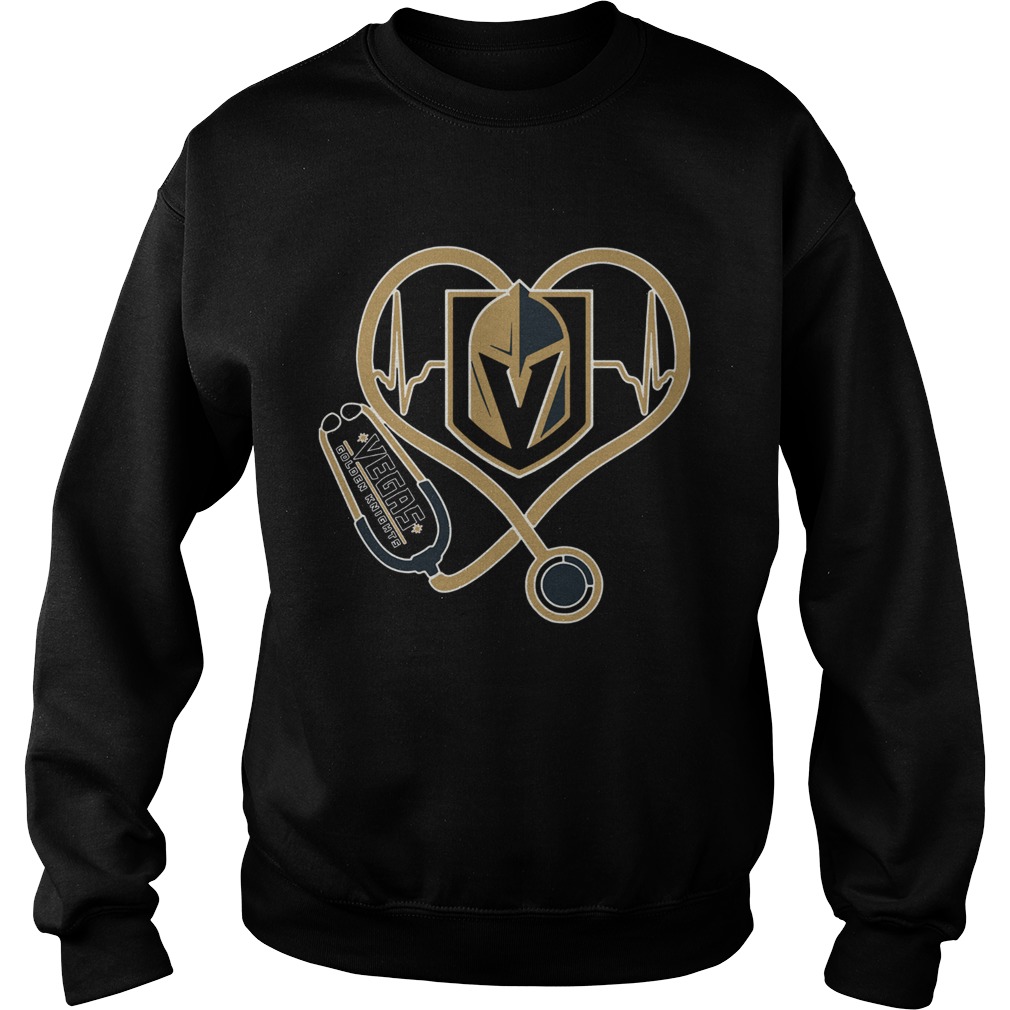1572856579Heartbeat Nurse Love Vegas Golden Knights Sweatshirt