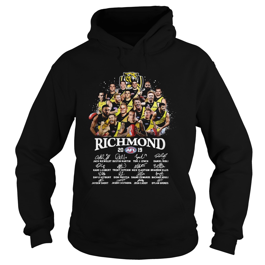 1572856961Tiger Richmond 2019 AFL Team Player Signatures Hoodie