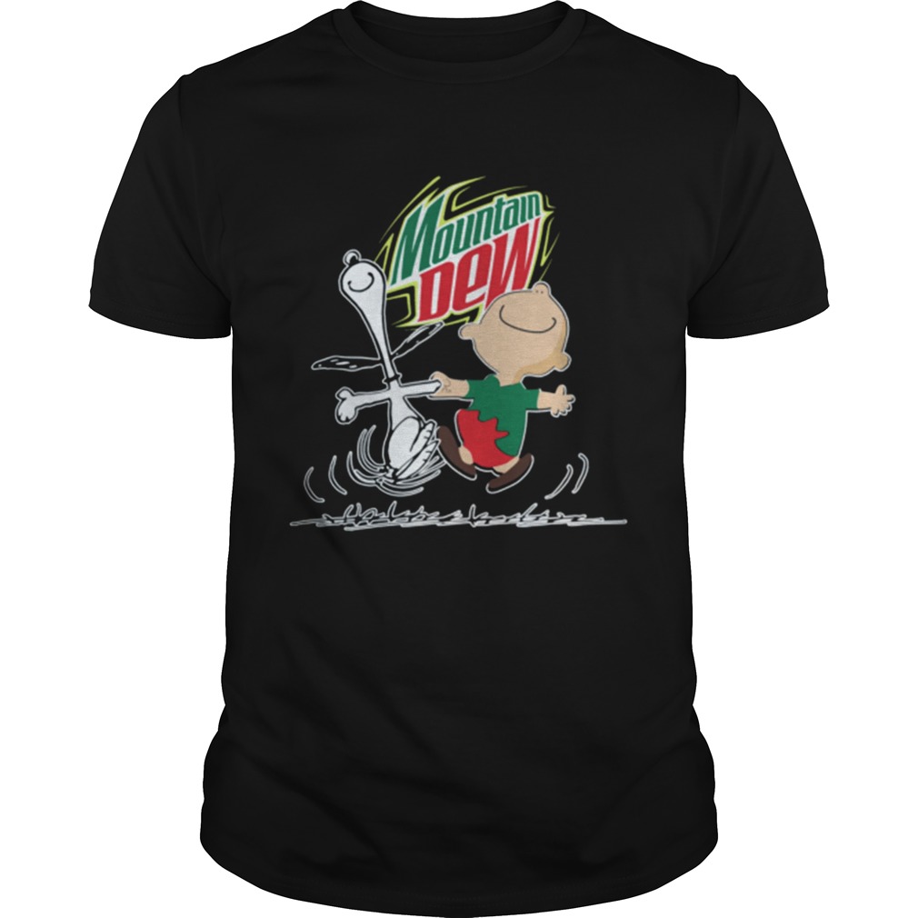 Snoopy and Charlie Brown Mountain Dew shirt
