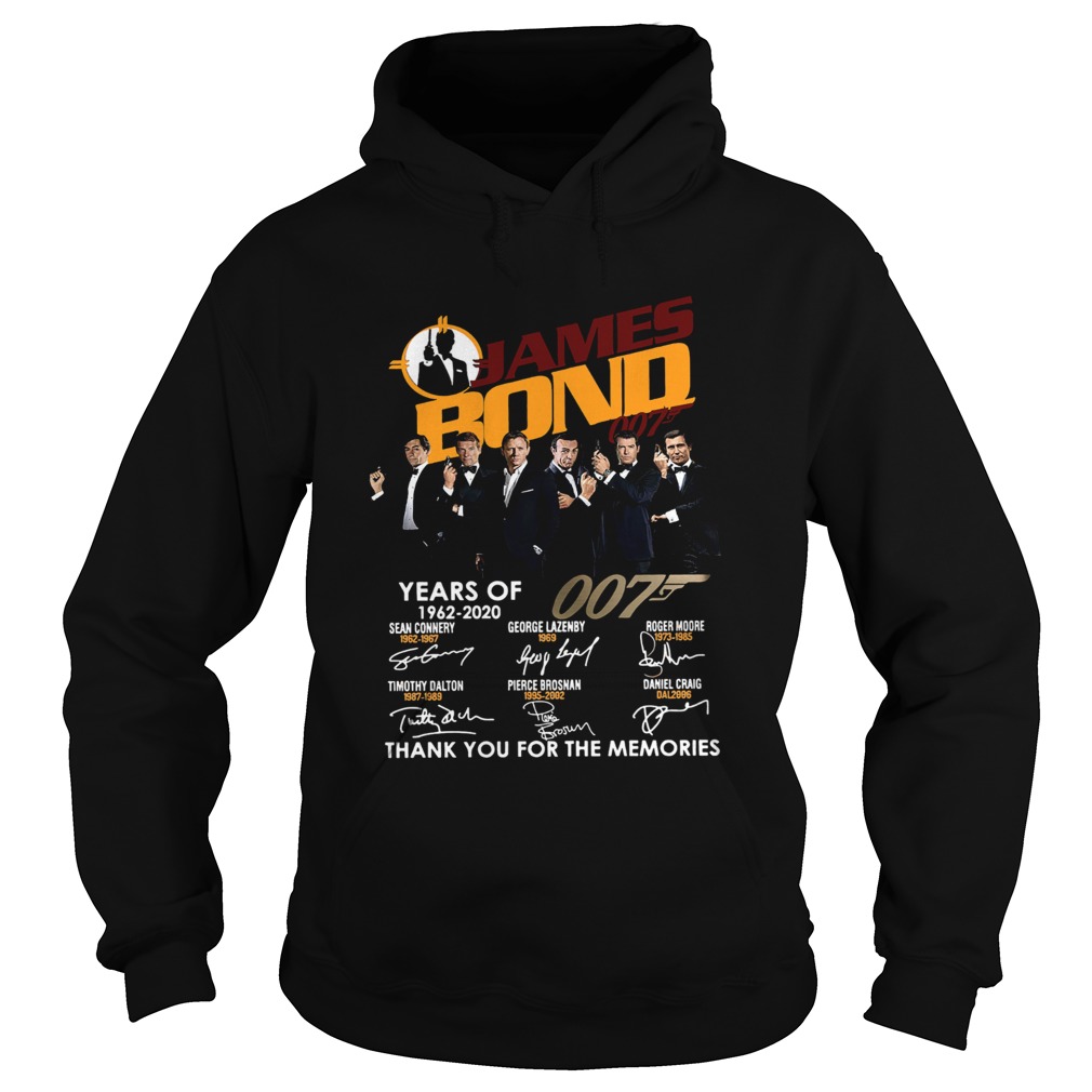 58 Years Of James Bond 007 Thank You For The Memories Signatures Hoodie
