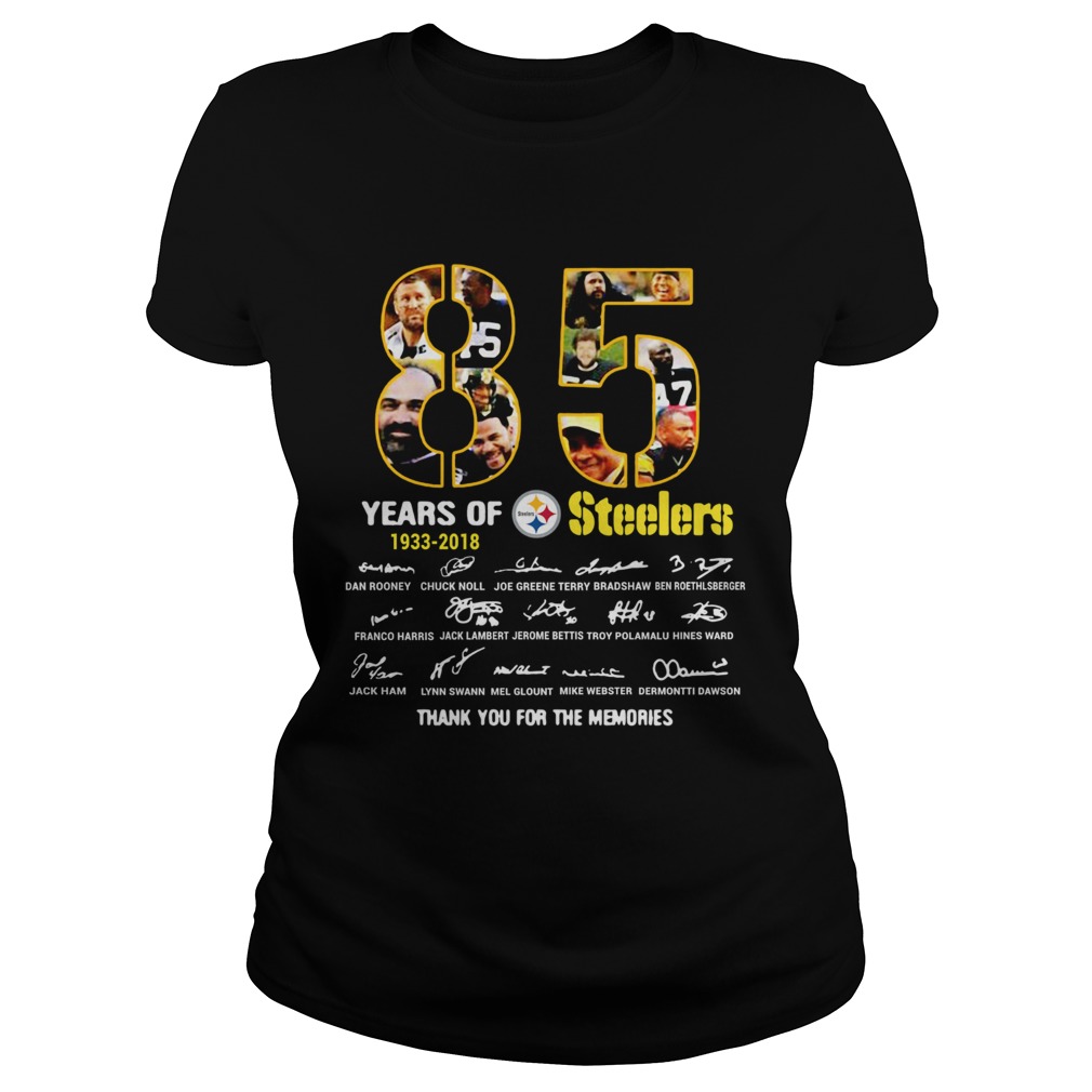 85 years of 19332018 Pittsburgh Steelers thank you for the memories signature Classic Ladies