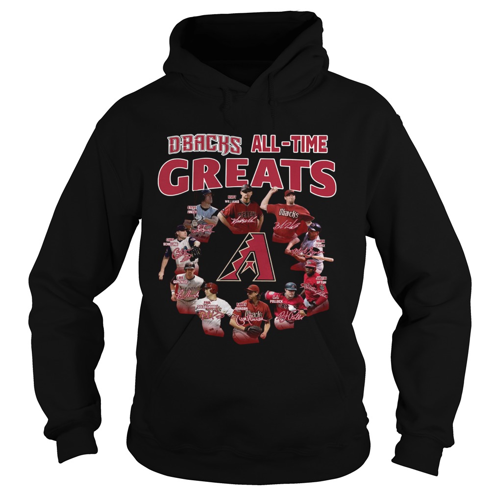 Arizona Diamondbacks all time great players signatures Hoodie