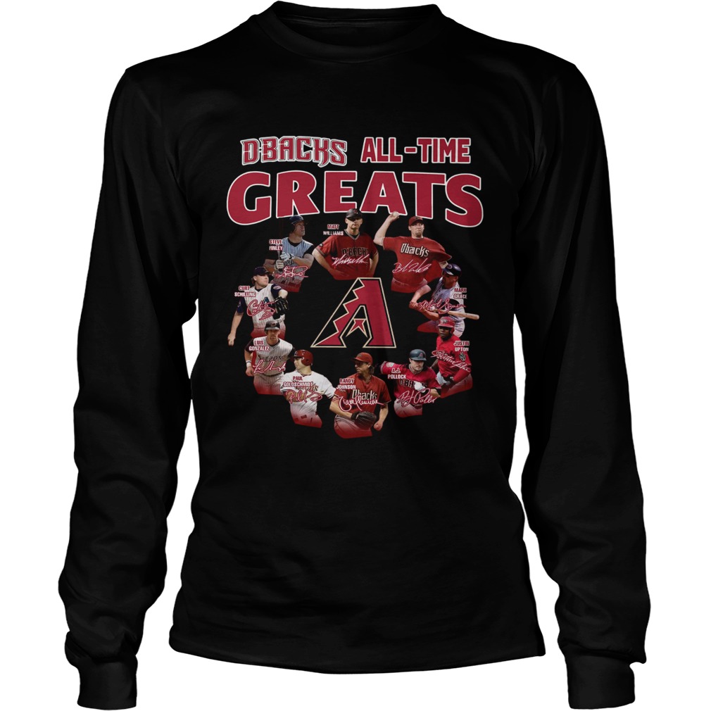 Arizona Diamondbacks all time great players signatures LongSleeve