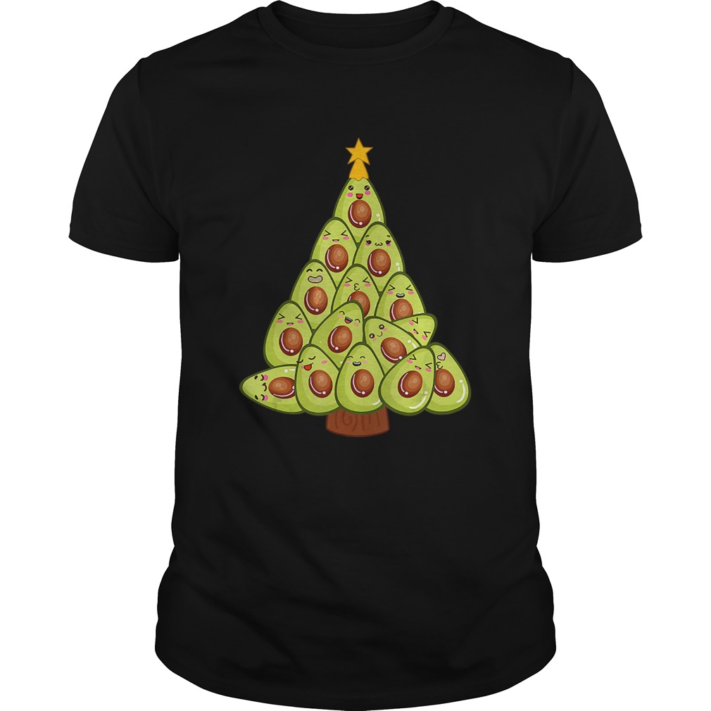 Avocado Christmas Tree Funny Vegan Green Guac Gift shirt