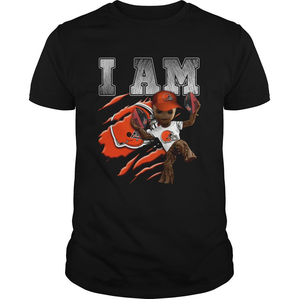 Baby Groot I Am Cleveland Browns shirt