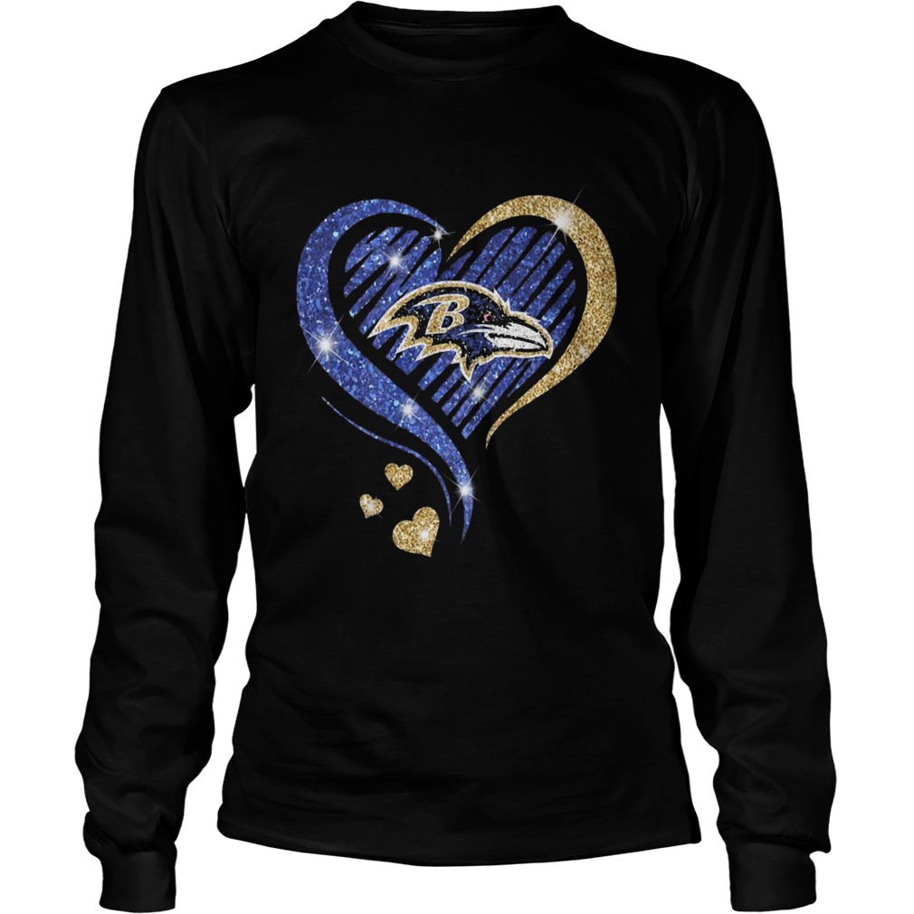 Baltimore Ravens Diamond Heart LongSleeve