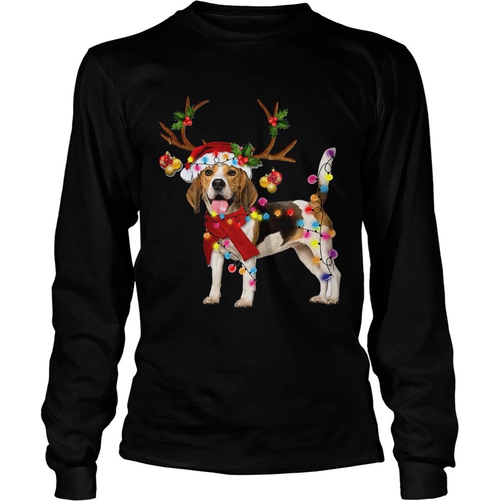 Beagle Gorgeous Reindeer Crewneck Christmas LongSleeve