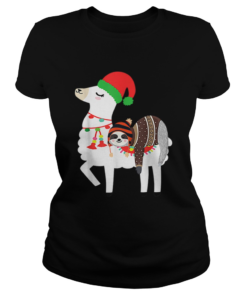 Beautiful Christmas Ugly Sweaters Sloth Riding Llama Hat Alpaca  Classic Ladies