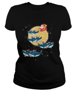 Beautiful Kids Mens Womens Santa Claus Riding Shark Christmas  Classic Ladies