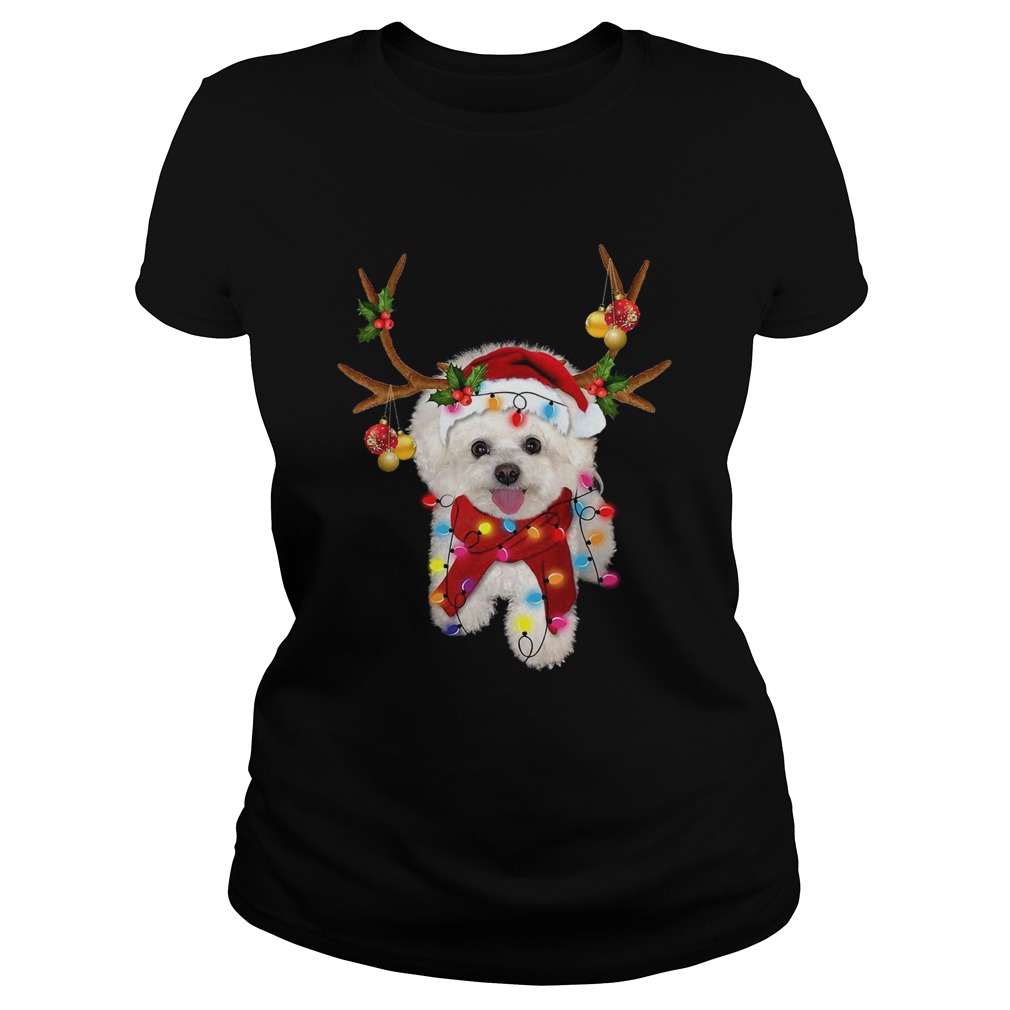 Bichon Frise Gorgeous Reindeer Christmas Classic Ladies