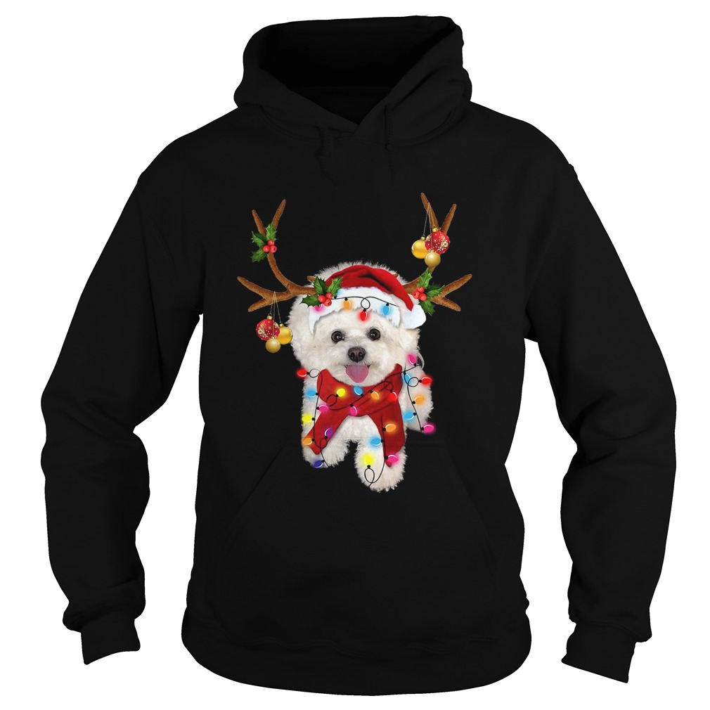 Bichon Frise Gorgeous Reindeer Christmas Hoodie