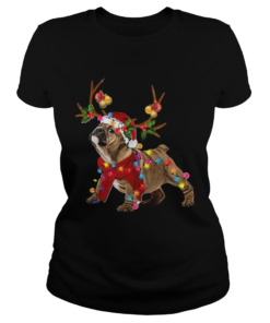 Bulldog Gorgeous Reindeer Crewneck Christmas  Classic Ladies
