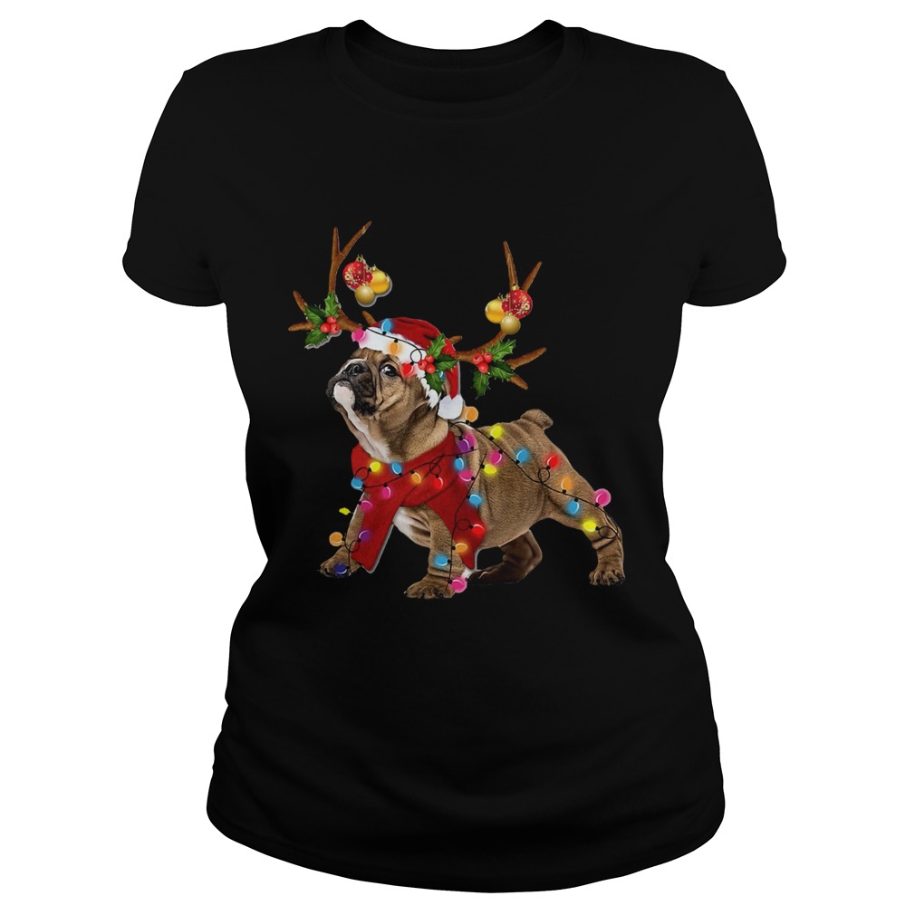 Bulldog Gorgeous Reindeer Crewneck Christmas Classic Ladies