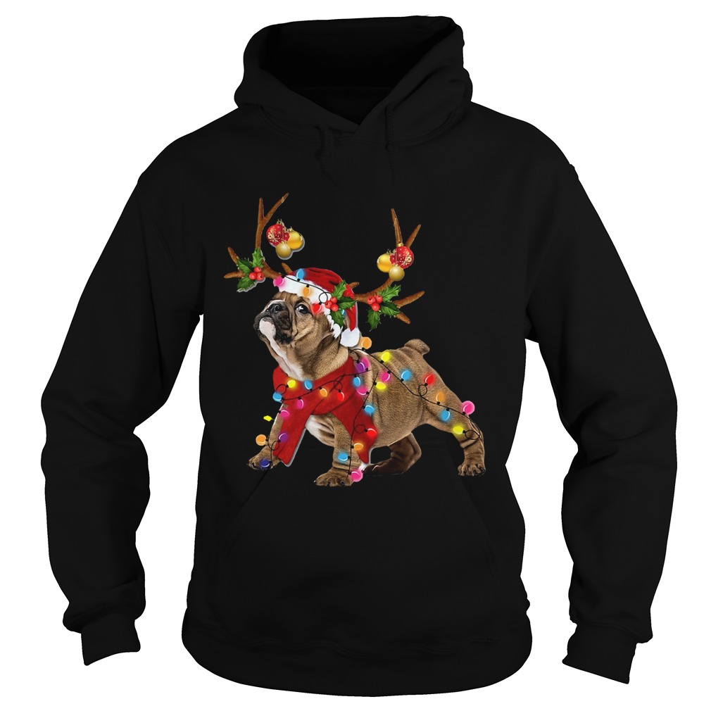 Bulldog Gorgeous Reindeer Crewneck Christmas Hoodie