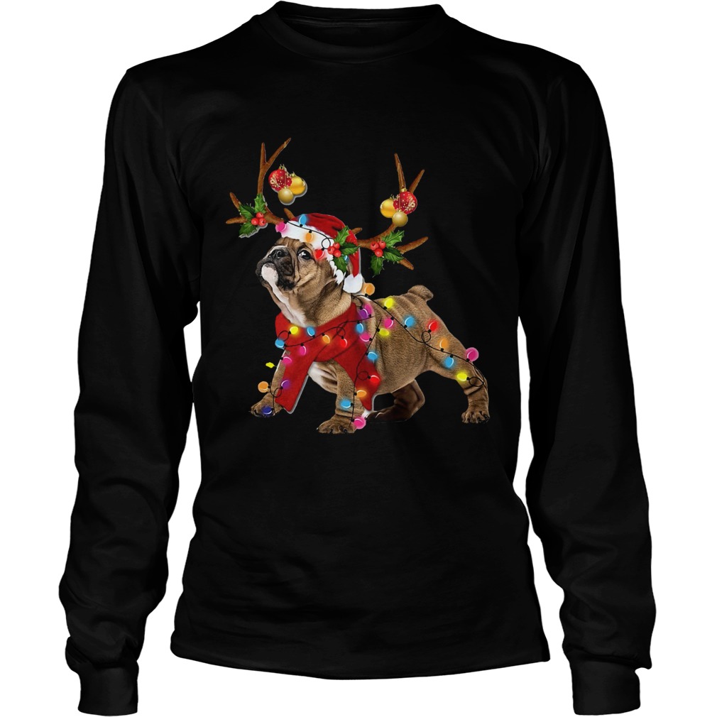 Bulldog Gorgeous Reindeer Crewneck Christmas LongSleeve
