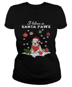 Bulldog I believe in Santa Paws Christmas  Classic Ladies