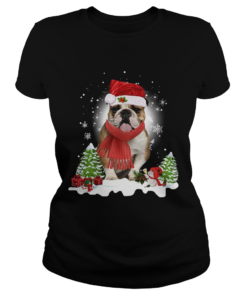 Bulldog Santa Clause Christmas  Classic Ladies