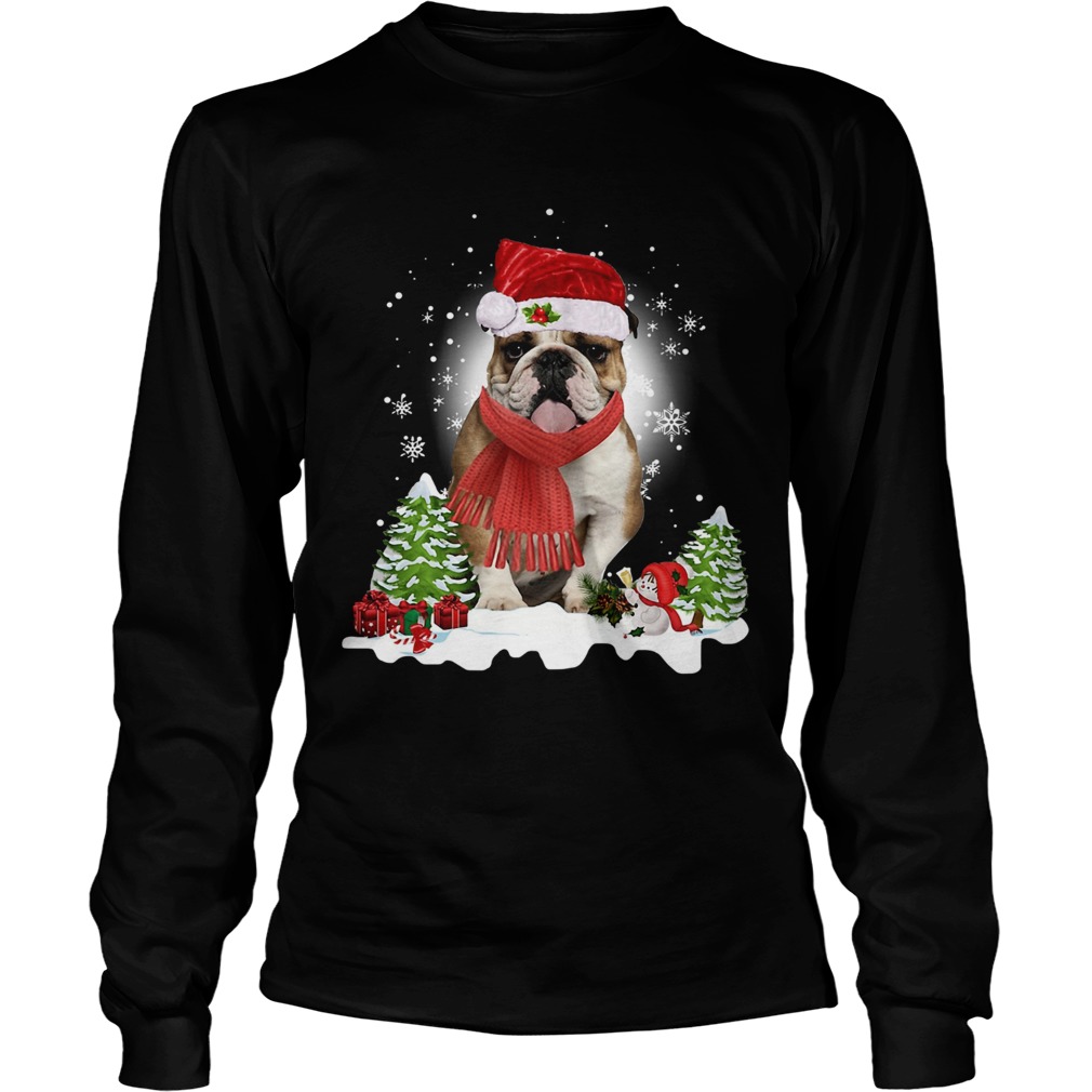 Bulldog Santa Clause Christmas LongSleeve