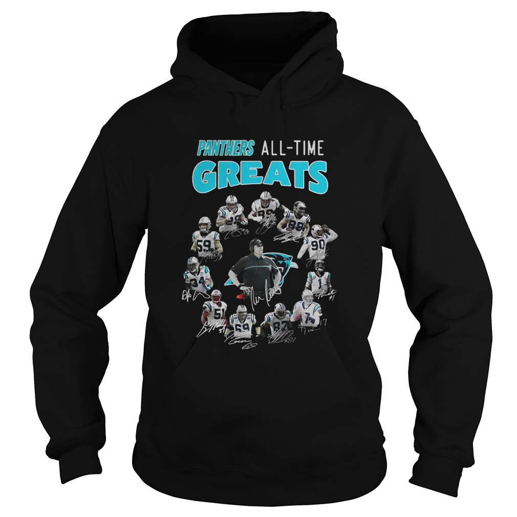 Carolina Panthers AllTime Greats Team Signatures Hoodie