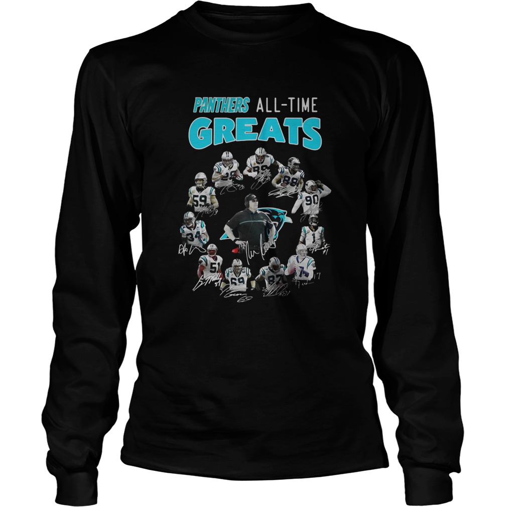 Carolina Panthers AllTime Greats Team Signatures LongSleeve