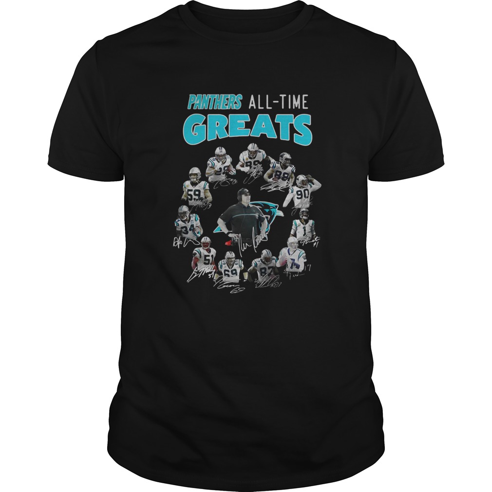 Carolina Panthers AllTime Greats Team Signatures shirt