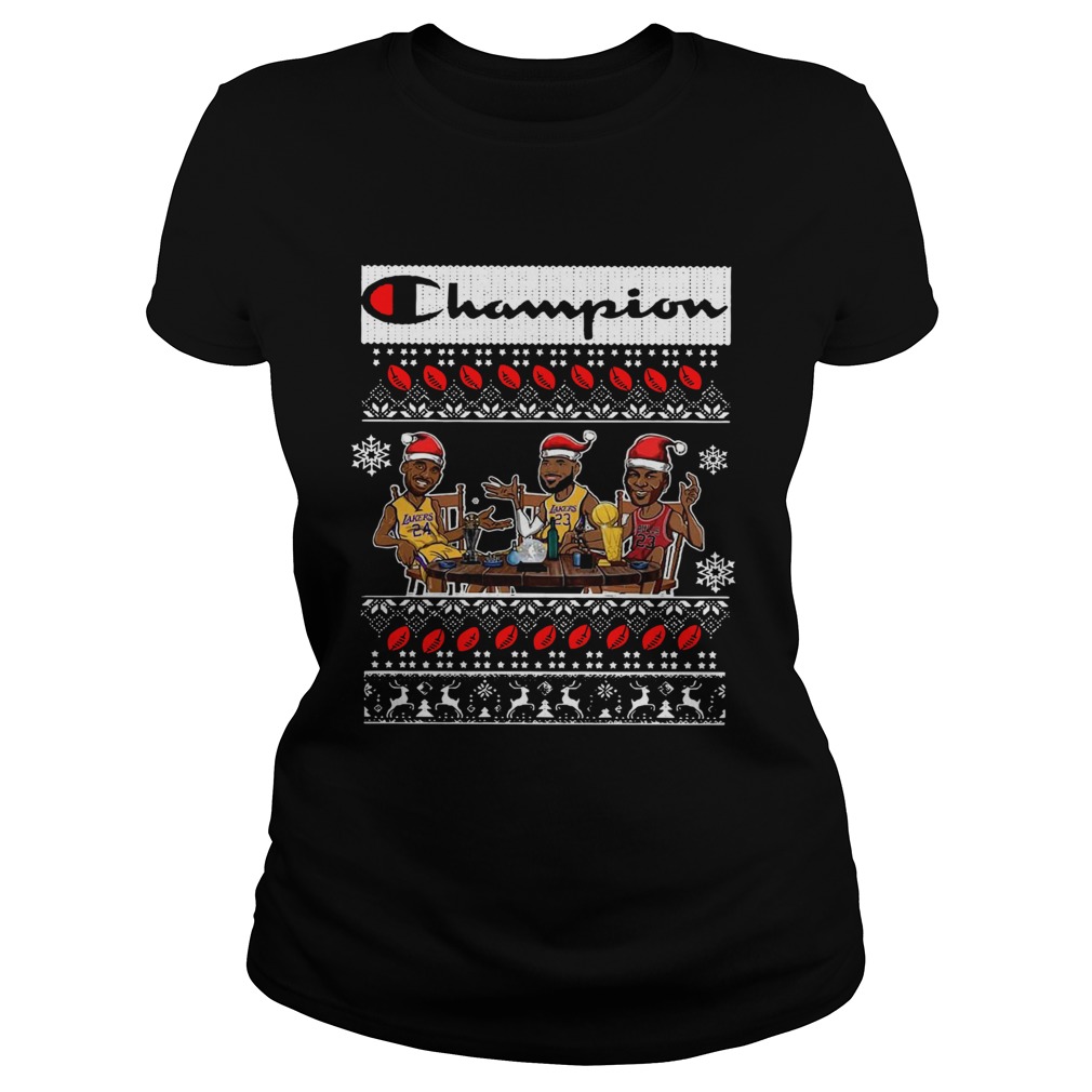 Champion Lebron James Kobe Bryant And Michael Jordan Ugly Christmas Classic Ladies