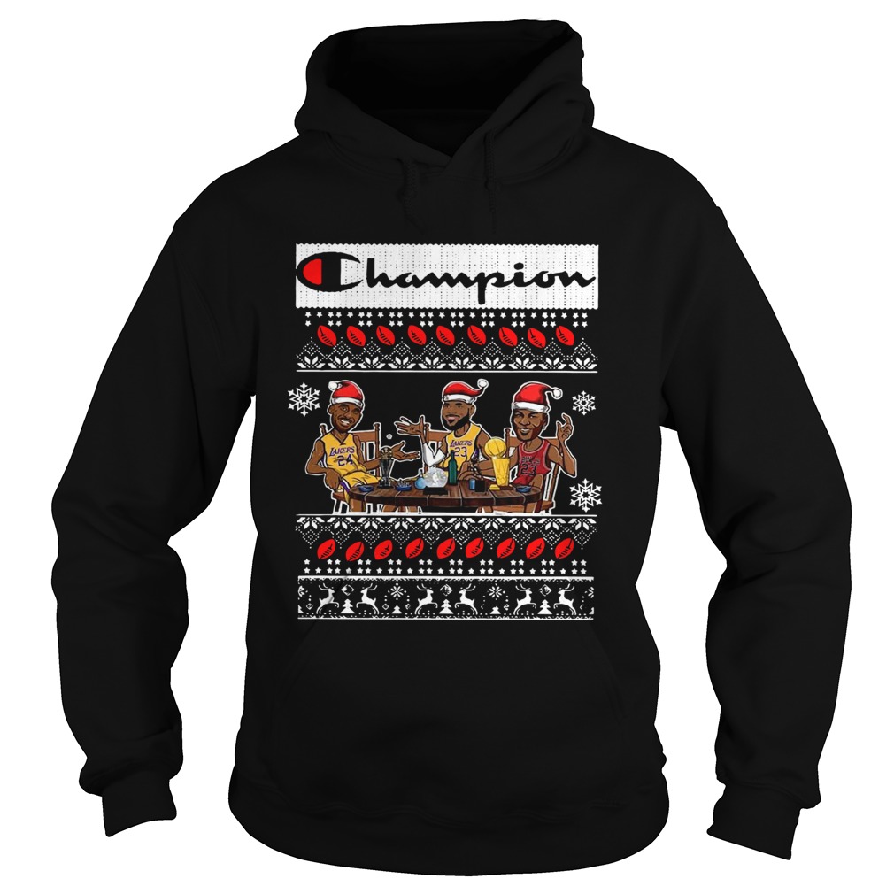 Champion Lebron James Kobe Bryant And Michael Jordan Ugly Christmas Hoodie