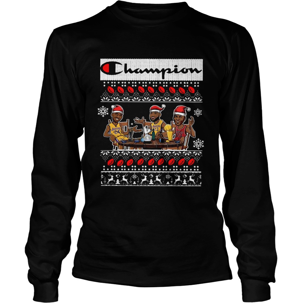Champion Lebron James Kobe Bryant And Michael Jordan Ugly Christmas LongSleeve