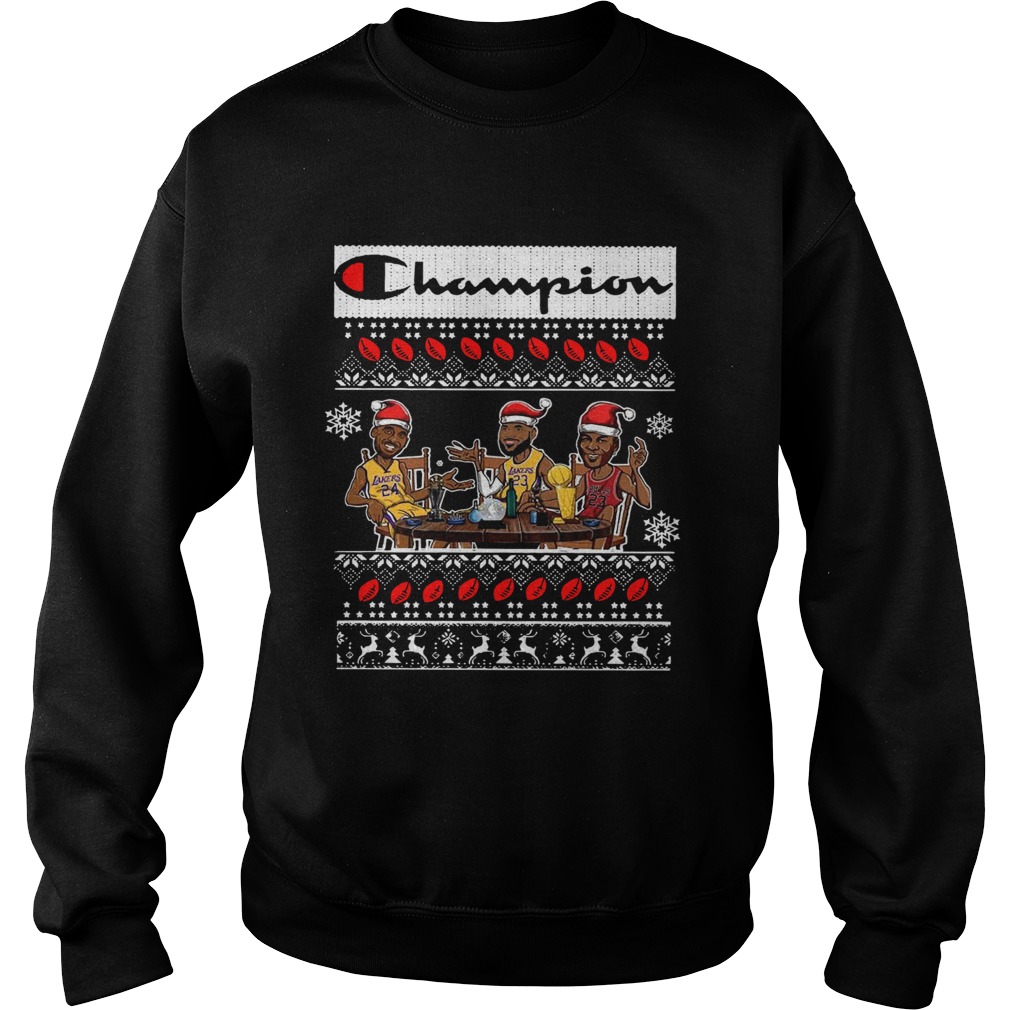 Champion Lebron James Kobe Bryant And Michael Jordan Ugly Christmas Sweatshirt
